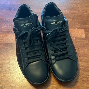 Saint Laurent Men's Dark Leather Sneakers (417848 Italy 46)